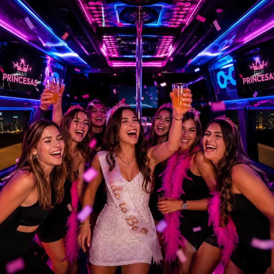 Despedida de soltera en el DiscoBus bus disco en Santiago