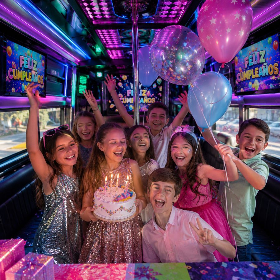 Cumpleaños infantil en el bus disco en Santiago